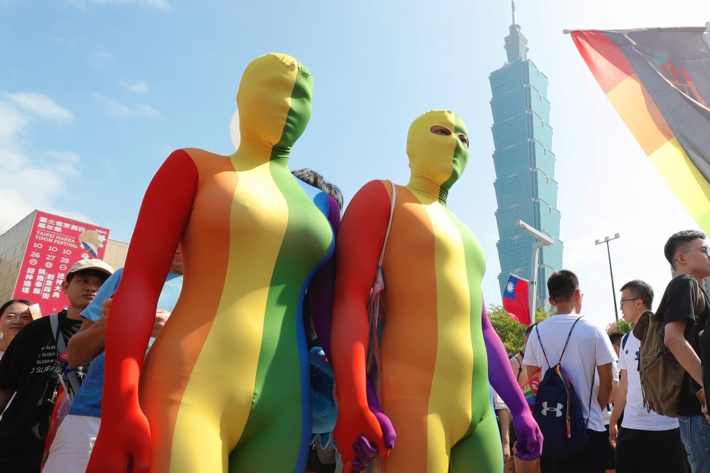 Participants in the annual pride march in Taipei on October 26, the first such celebration since the legalisation of same-sex marriages on the self-ruled island. Photo: EPA-EFE