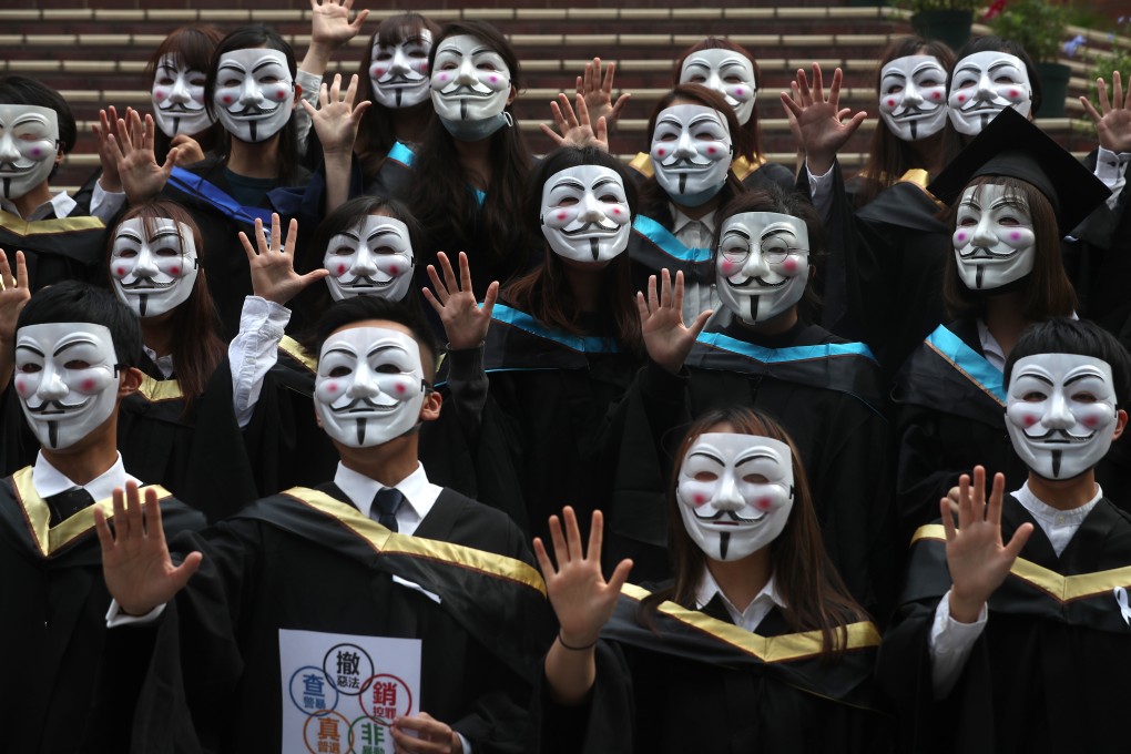 A flash mob protest at the Hong Kong Polytechnic University in Hung Hom on October 30. Protesters’ five demands are a cry from the heart for clarity over what happens after 2047. Photo: Sam Tsang