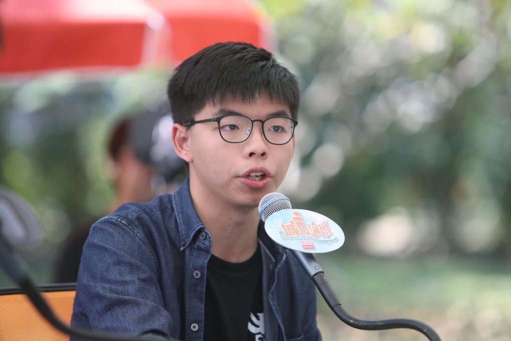 Joshua Wong speaking on RTHK programme City Forum. Photo: Winson Wong