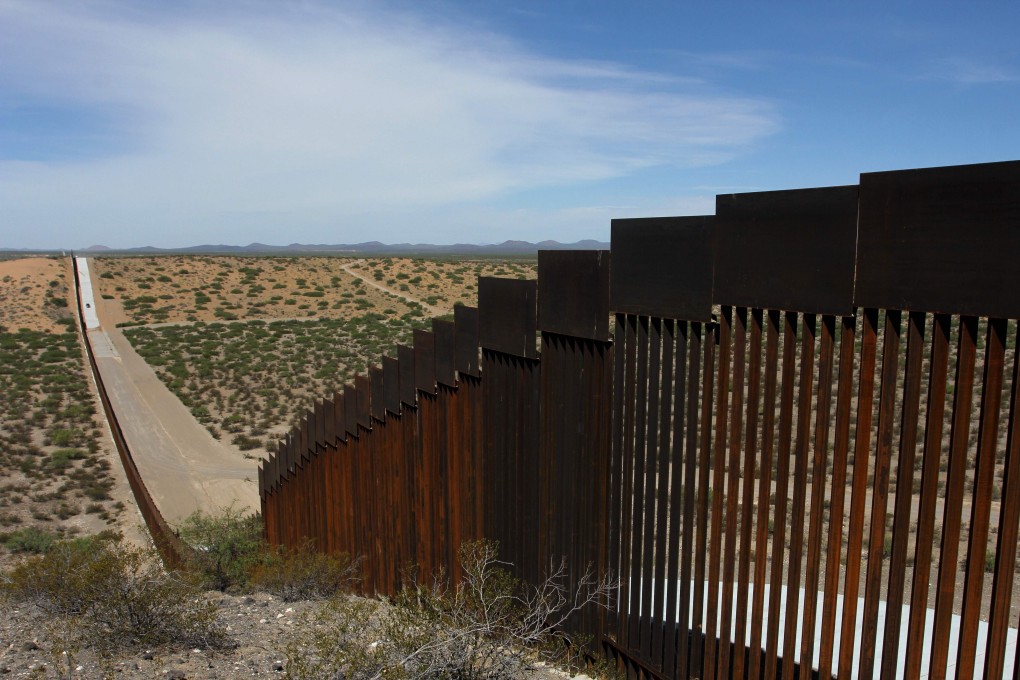 A portion of the wall on the US-Mexico border is seen from Chihuahua State in Mexico. Photo: AFP