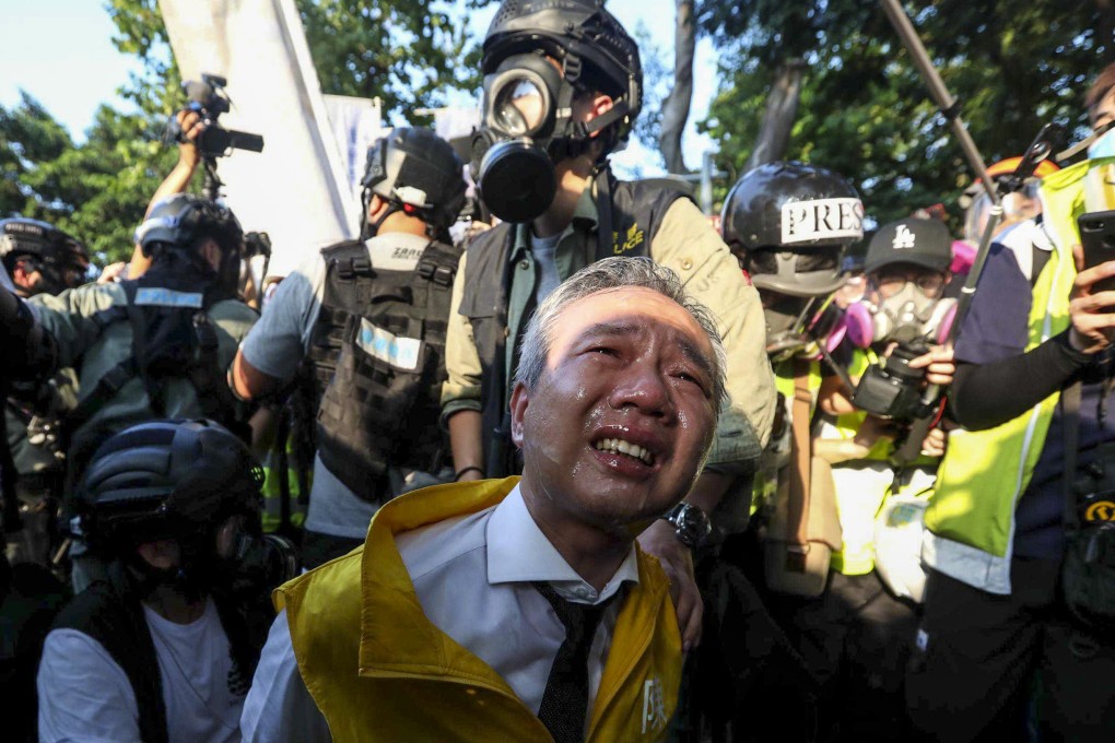 Election candidate Richard Chan was arrested in Victoria Park in Causeway Bay on Saturday. Photo: Xiaomei Chen