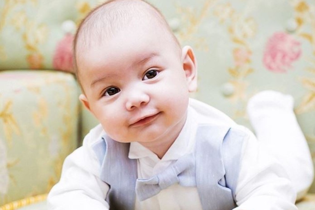 Oksana Voevodina posted this photo on Instagram: ‘Hello, my name is Ismail Leon. I’m 5 months old and my mom loves me very much’. Photo: Instagram