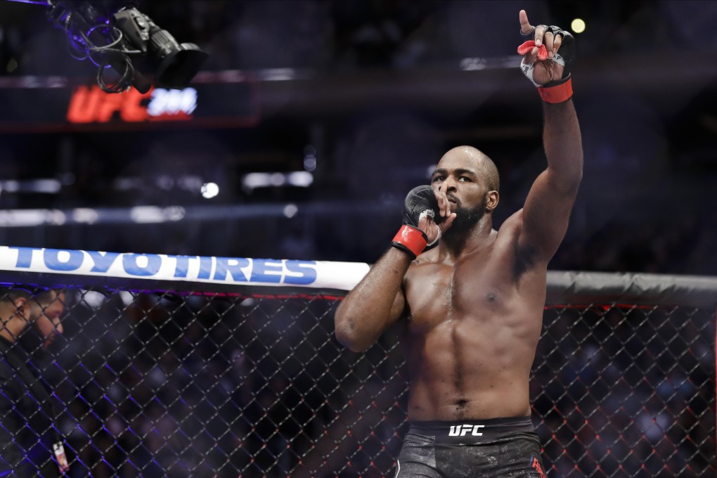 Corey Anderson celebrates after beating Johnny Walker at UFC 244. Photo: AP