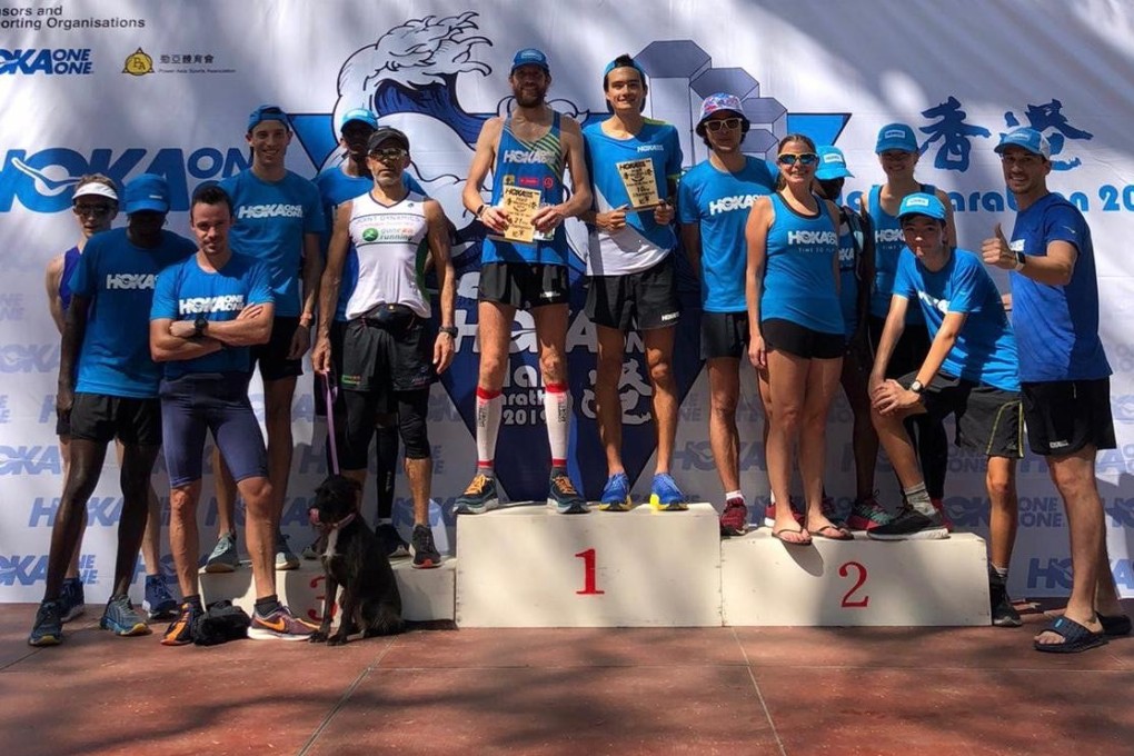 Michael Wardian (centre, in vest) and his team of pacers for Sunday’s virtual New York Marathon. Photos: Handout