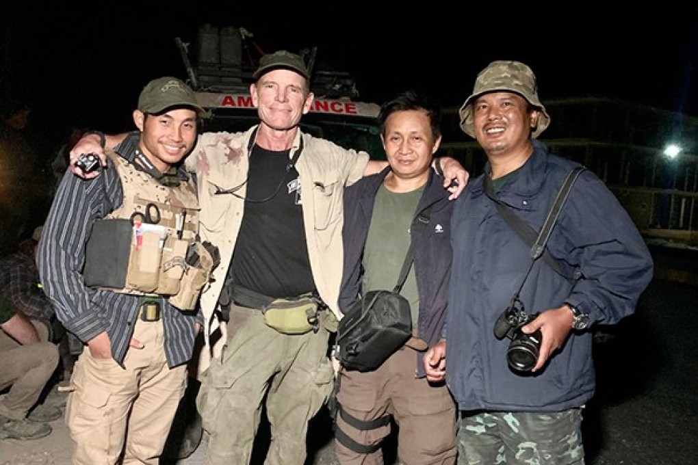 Zau Seng (far right), a Kachin cameraman and medic from Myanmar for Free Burma Rangers was killed in a mortar strike that hit his position in Syria. Photo: Free Burma Rangers
