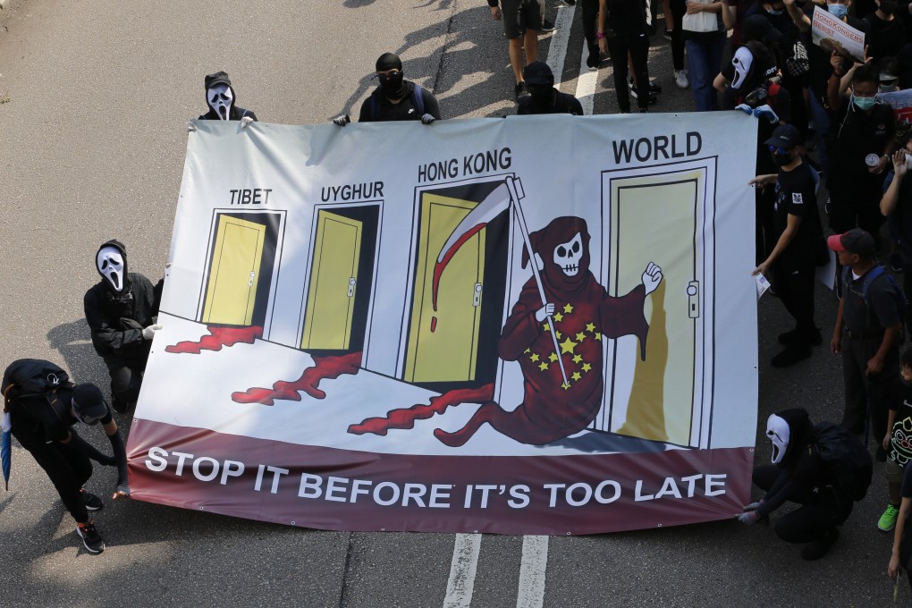 Protesters in Hong Kong on October 20. Treating Beijing as a mortal enemy is unhelpful. Photo: EPA-EFE