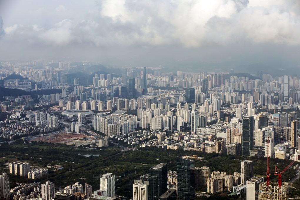 Shenzhen’s skyline as seen from the observation deck of the city’s Ping An Finance Centre on Thursday, August 15, 2019. Photo: Bloomberg
