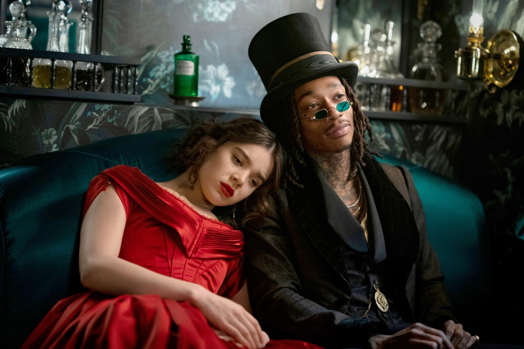 Hailee Steinfeld (who plays Emily Dickinson) and Wiz Khalifa (Death) in a still from Dickinson. Photo: Apple