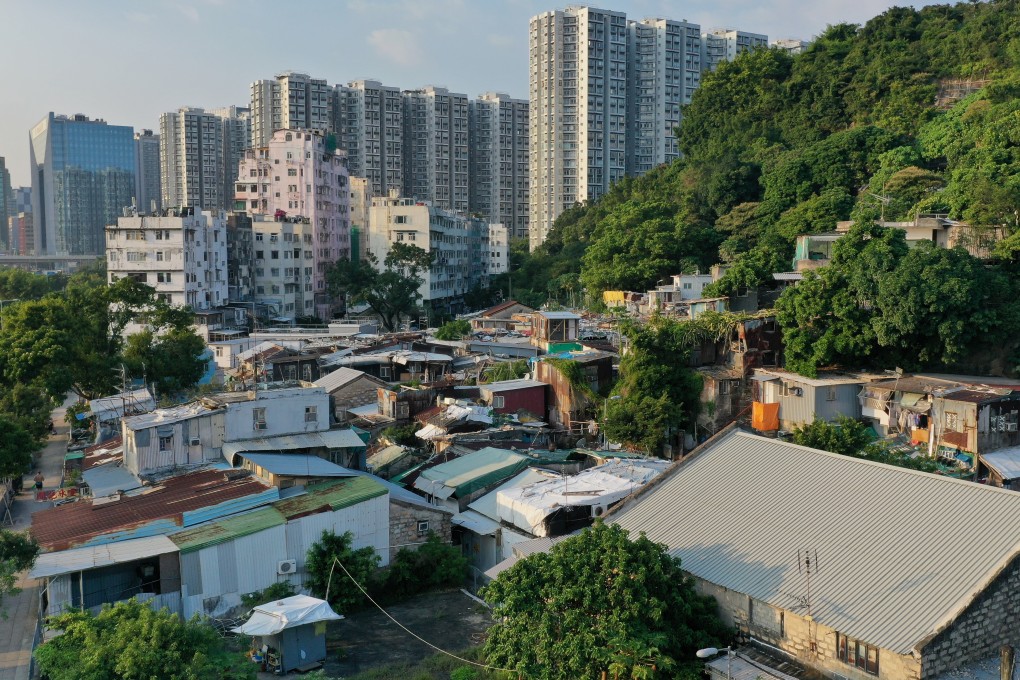 Aerial drone view of Cha Kwo Ling Village in the Kwun Tong district on 17 October 2019. Cha Kwo Ling village has been named as one of the villages in the 2019 Chief Executive's Policy Address, that is suitable for high-density housing development. Photo: May Tse