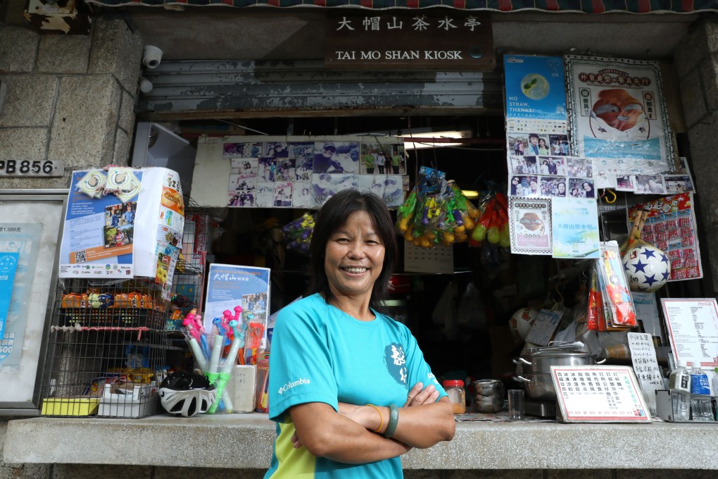 Connie Kong For-lin has operated the Tai Mo Shan Kiosk for 24 years and become a ‘landmark’ for runners and hikers. Photso: K.Y. Cheng