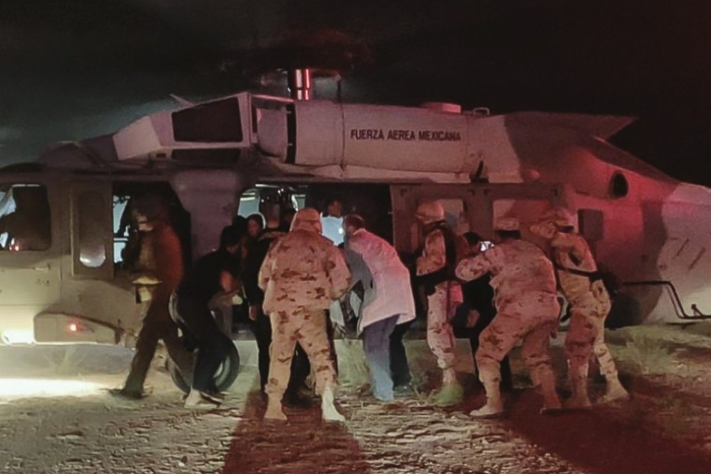 Medical personnel transfer five victims who were injured during an ambush in Hermosillo, Mexico, on Tuesday. Photo: Secretary of Health of State of Sonora via AFP