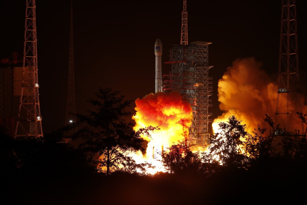 The latest BeiDou satellite is launched in southwest China on Tuesday. Photo: Xinhua