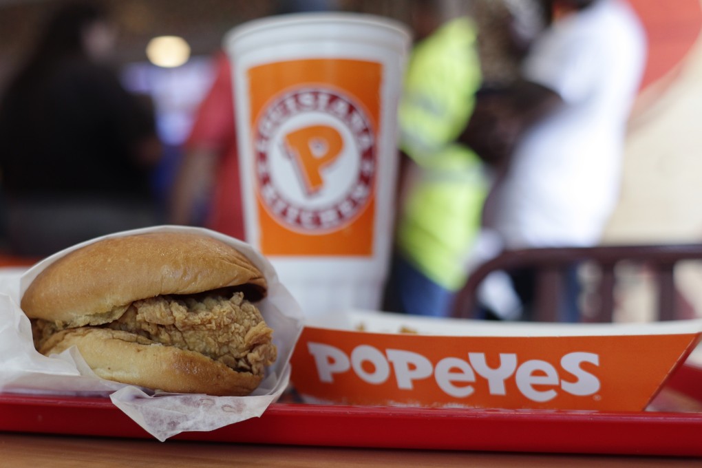 A chicken sandwich at a Popeyes restaurant in Kyle, Texas, in August. Photo: AP