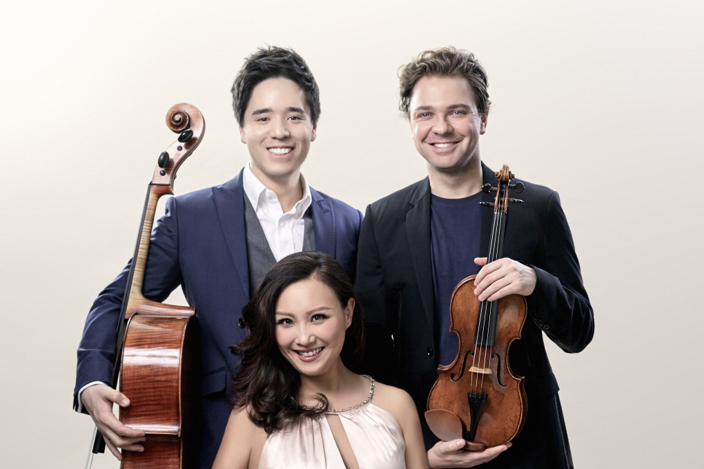 Hong Kong classical music fans will hear the Sitkovetsky Trio – Isang Enders (left), Wu Qian and Alexander Sitkovetsky, the latter husband and wife – play two concerts next week. Photo: The Sitkovetsky Trio