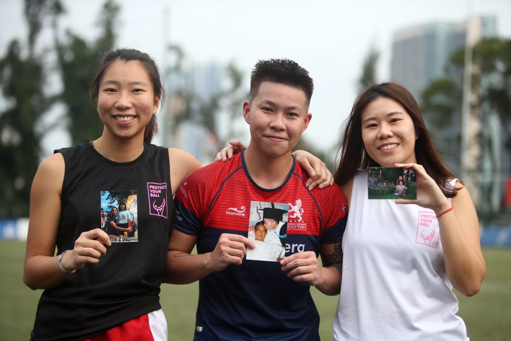 Gaga Tsang Ka-yuet, Myron Ng Suet-ying and Homi Ho Hei-yin all said fighting breast cancer is a team effort. Photo: Winson Wong