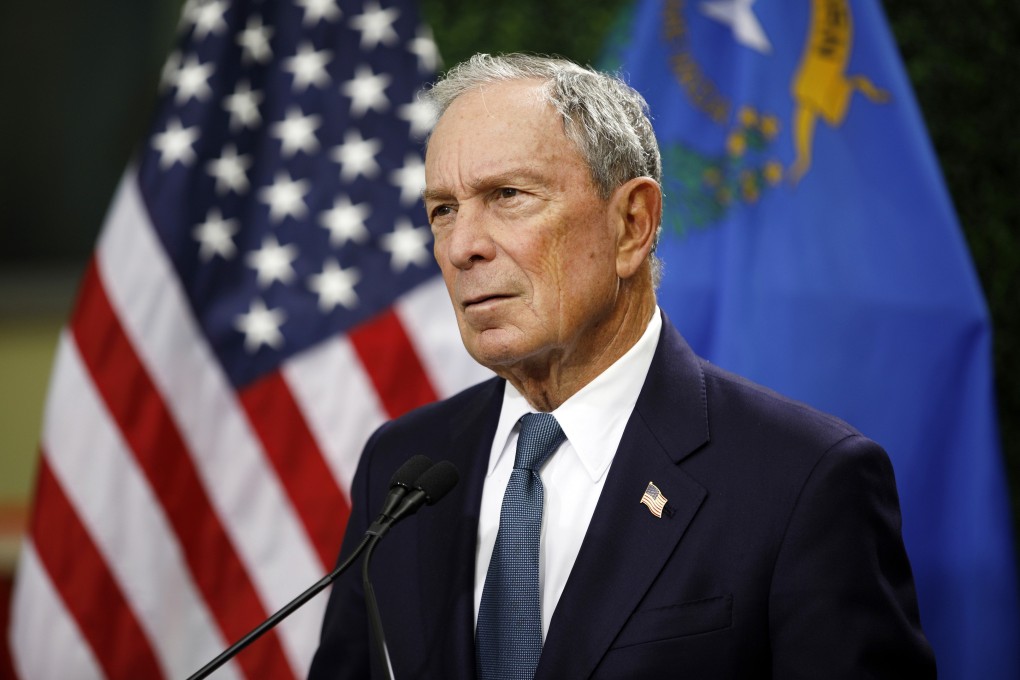 Former New York mayor Michael Bloomberg speaks at a news conference in Las Vegas in February. Photo: AP