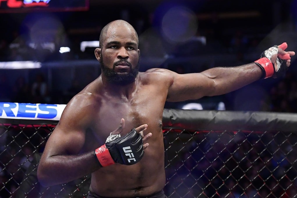 Corey Anderson celebrates beating Johnny Walker at UFC 244. Photos: AFP
