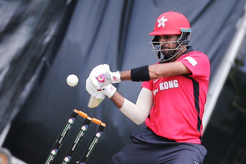 Tanwir Afzal in action for Hong Kong against Nepal at Tin Kwong Road. Photo: SCMP/Dickson Lee