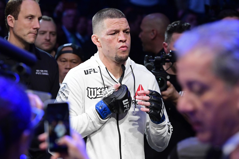 Nate Diaz enters the ring for his fight against Jorge Masvidal at UFC 244. Photo: AFP