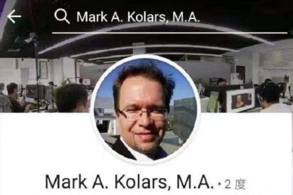 Mark Kolars, who was dismissed from his job at the Chinese Academy of Sciences over racist remarks he made on social media, must leave the country after his residence permit was revoked. Photo: Handout