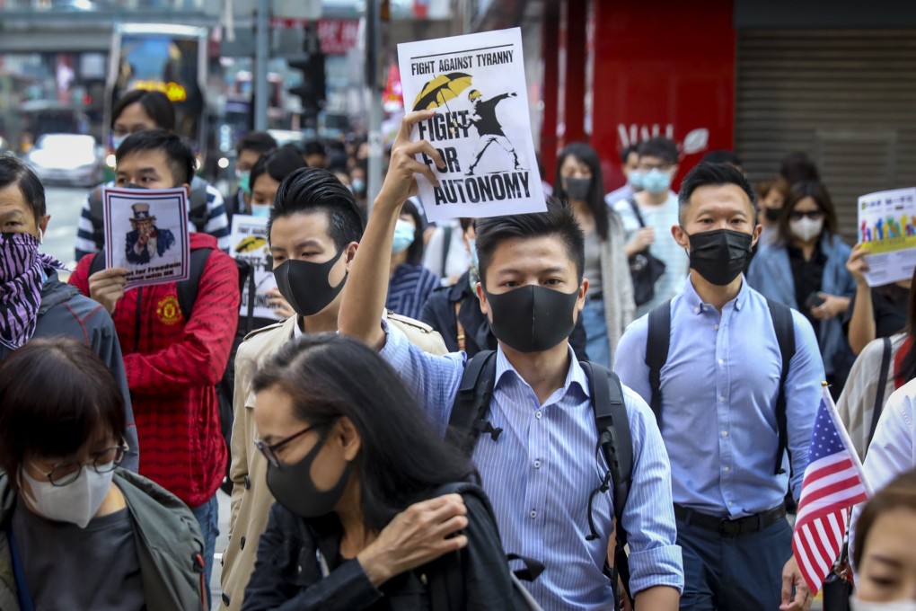People march from Causeway Bay to Sheung Wan. Photo: Nora Tam