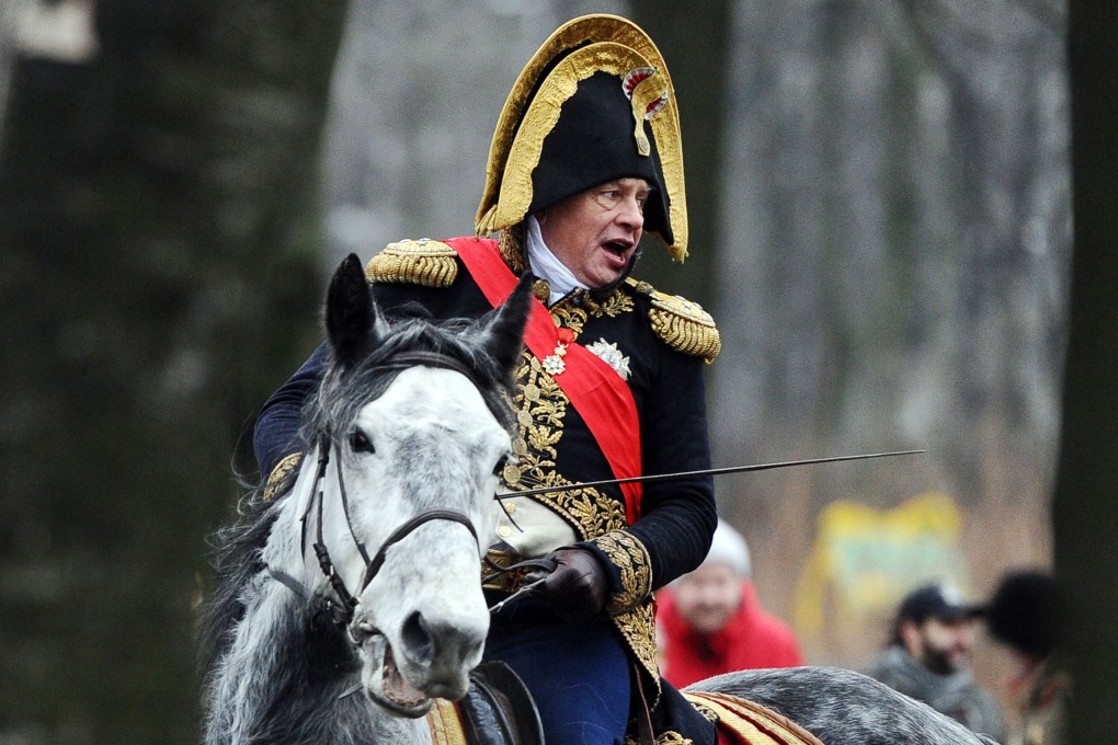 Oleg Sokolov dressed as Napoleon during an historic re-enactment in 2014. Photo: AFP