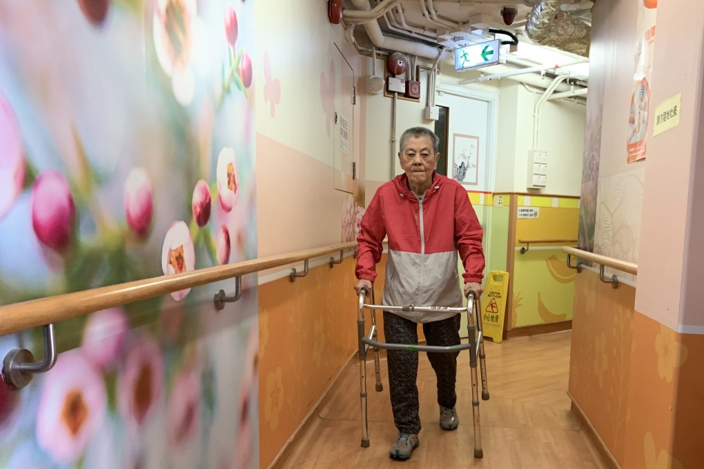 Cheng So-mui, 82, at her residential care home. She was once tied to her bed or wheelchair, sometimes for days. Photo: Victor Ting