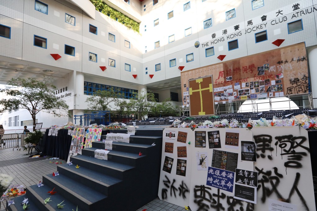 Anti-government posters at Hong Kong University of Science and Technology. Photo: Felix Wong