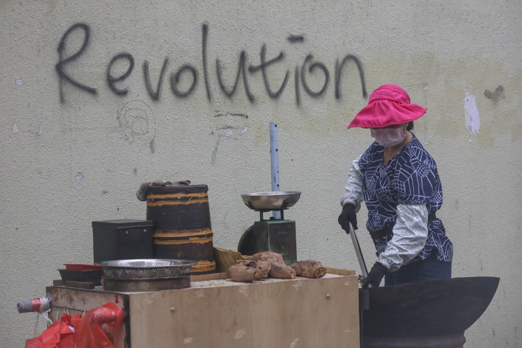 Graffiti on a wall in Hong Kong. Photo: K. Y. Cheng