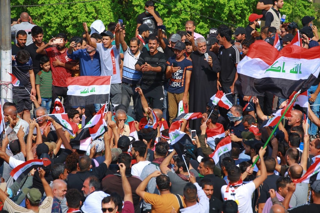 Iraqi anti-government demonstrators during a protest. Photo: dpa
