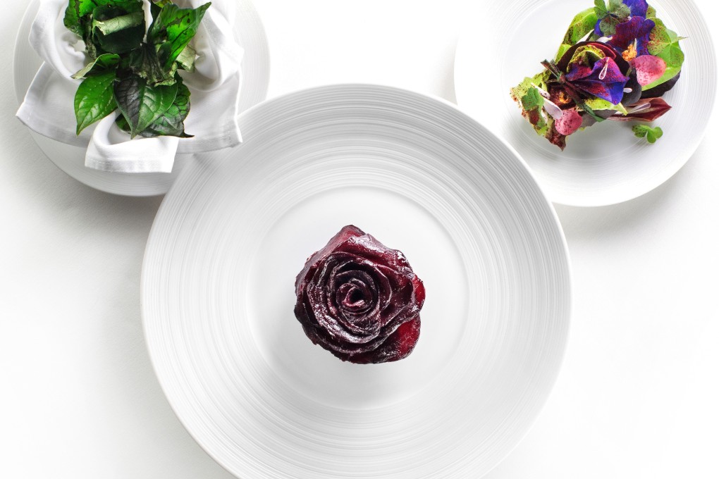 Beetroot with goat cheese and wild pepper leaves by Uwe Opocensky at Petrus, where the new executive chef has reworked the menu.