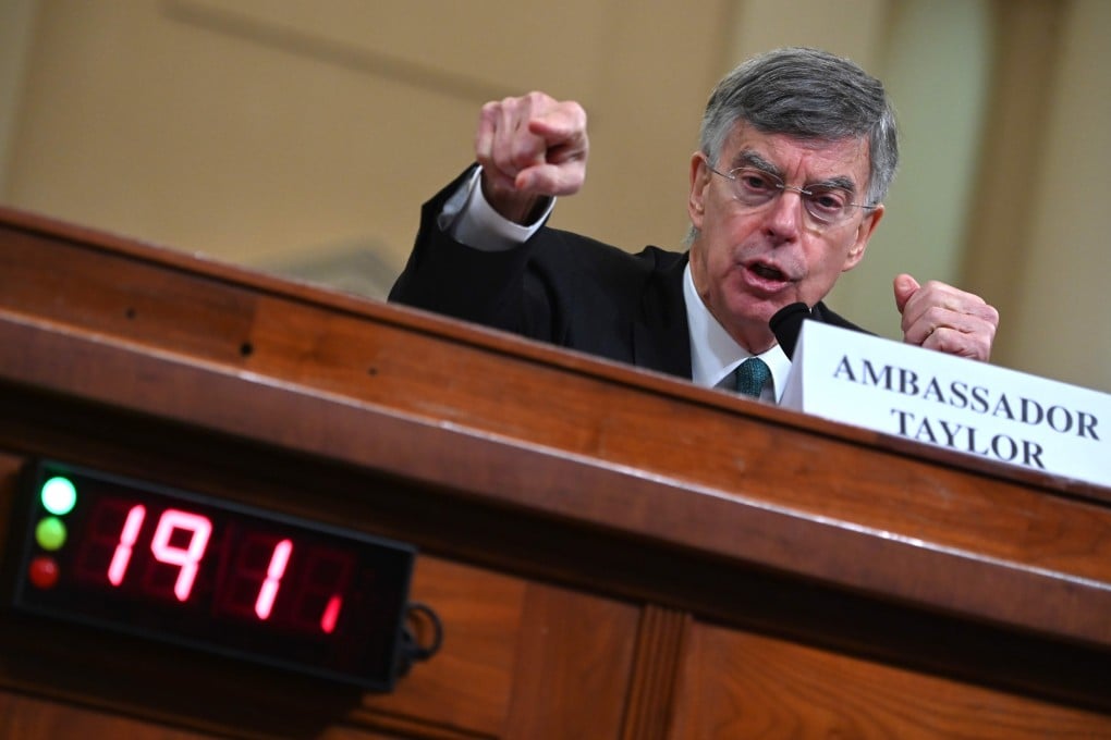 Top US diplomat in Ukraine William Taylor testifies before the House Intelligence Committee on Capitol Hill in Washington on Wednesday. Photo: AFP