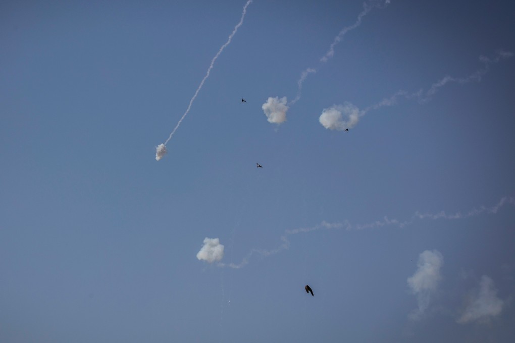 Around 350 rockets have been fired at targets across southern Israel since Tuesday, according to the Israeli army, with dozens being intercepted by the country’s Iron Dome aerial defence system. Photo: DPA