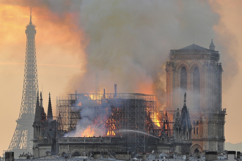Fire swept through the cathedral in April this year. Photo: AP