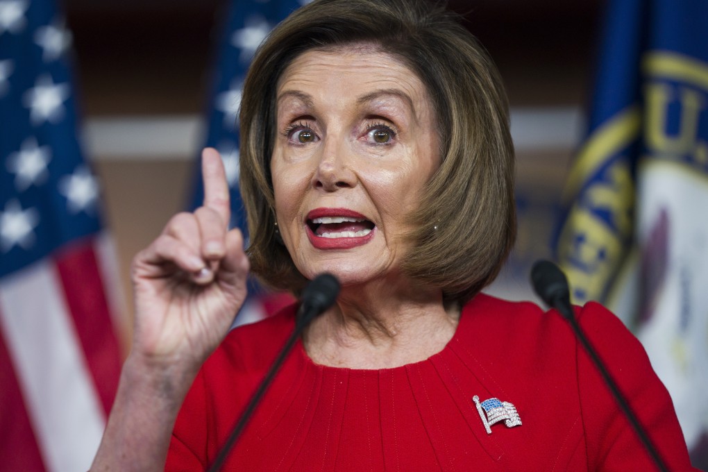 US House Speaker Nancy Pelosi discussing the impeachment inquiry Thursday on Capitol Hill. Photo: EPA-EFE