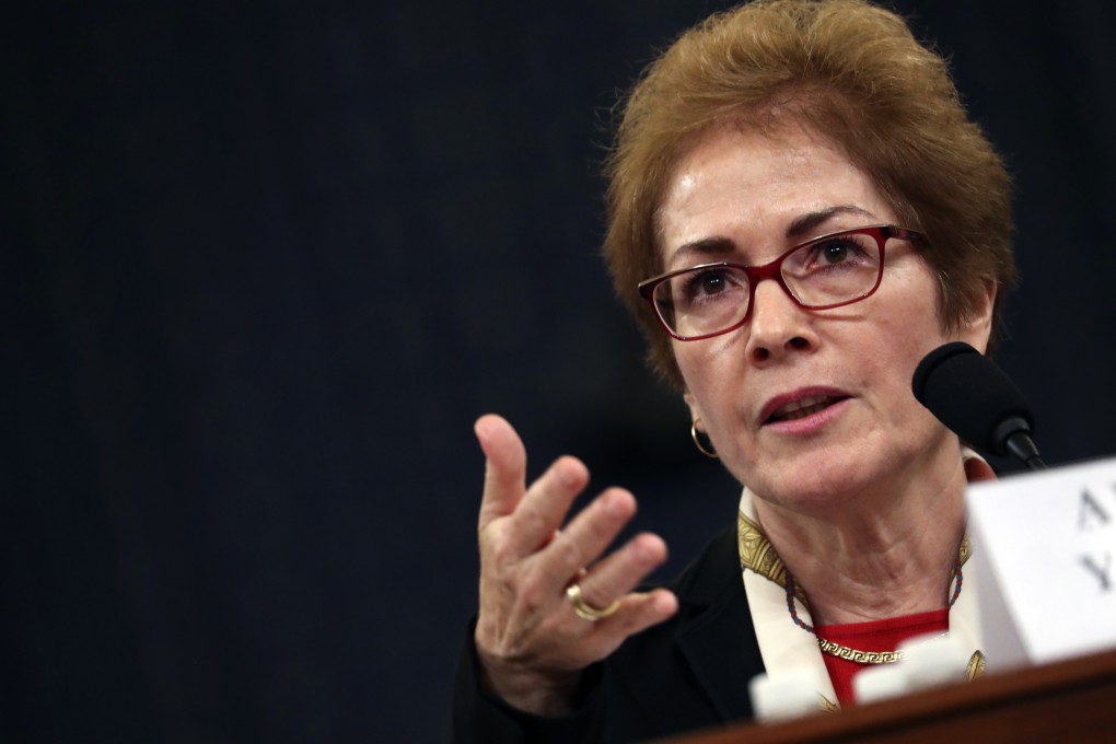 Former US ambassador to Ukraine Marie Yovanovitch testifies before the House Intelligence Committee on Capitol Hill on Friday. Photo: AP