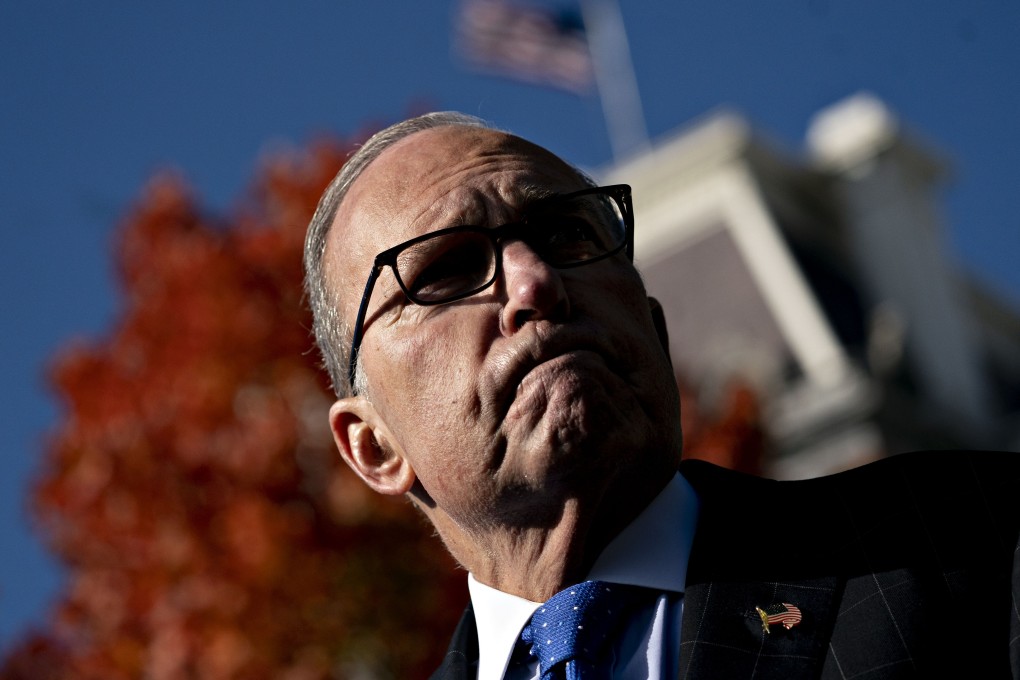 Larry Kudlow, director of the US National Economic Council, pauses while speaking to members of the media outside the White House on November 1. Photo: Bloomberg
