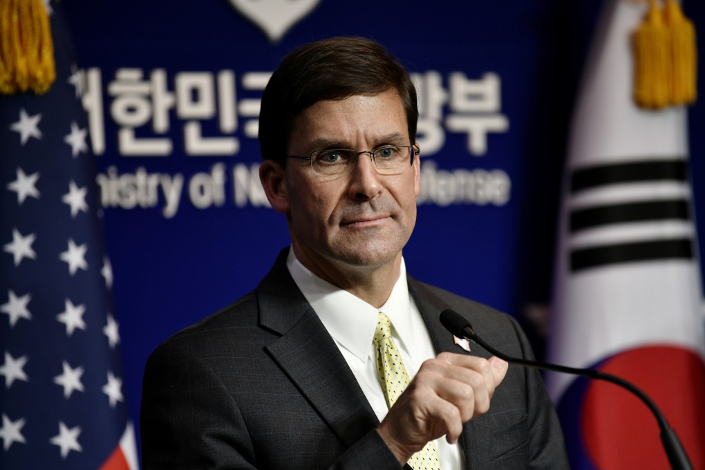 US Defence Secretary Mark Esper is on a tour of the Asia-Pacific region. Photo: Reuters