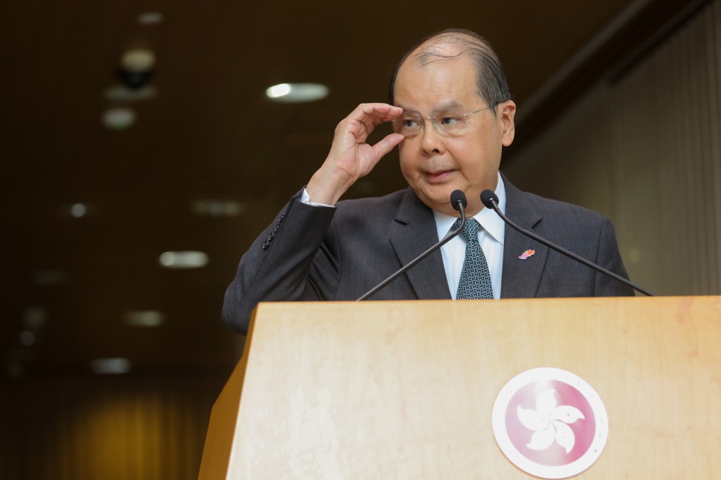Chief Secretary Matthew Cheung Kin-chung, then acting chief executive, meets the press before an Executive Council meeting at the government headquarters in Tamar, Admiralty, on October 22. Photo: May Tse