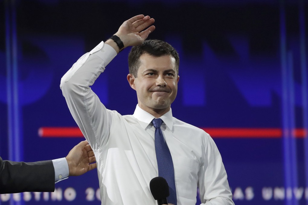 Pete Buttigieg has surged into the lead in Iowa, surpassing Joe Biden and Elizabeth Warren by a large margin in the state that holds the first presidential nominating contest. Photo: AP
