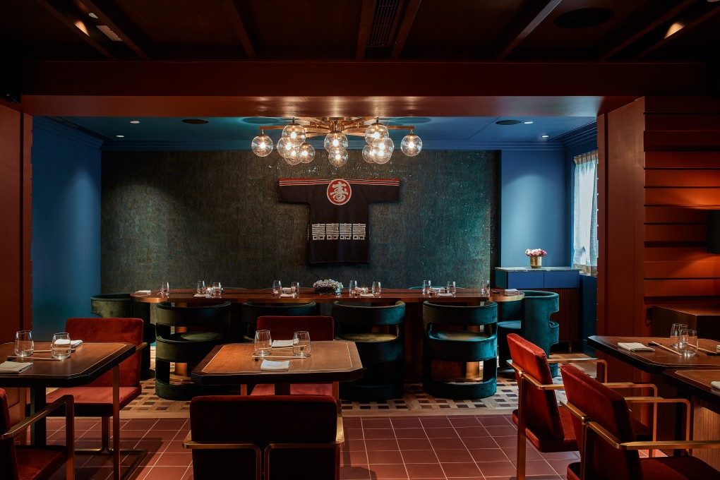 The interior of Honjo restaurant, in Sheung Wan, designed by Hong Kong-based studio Charlie & Rose.