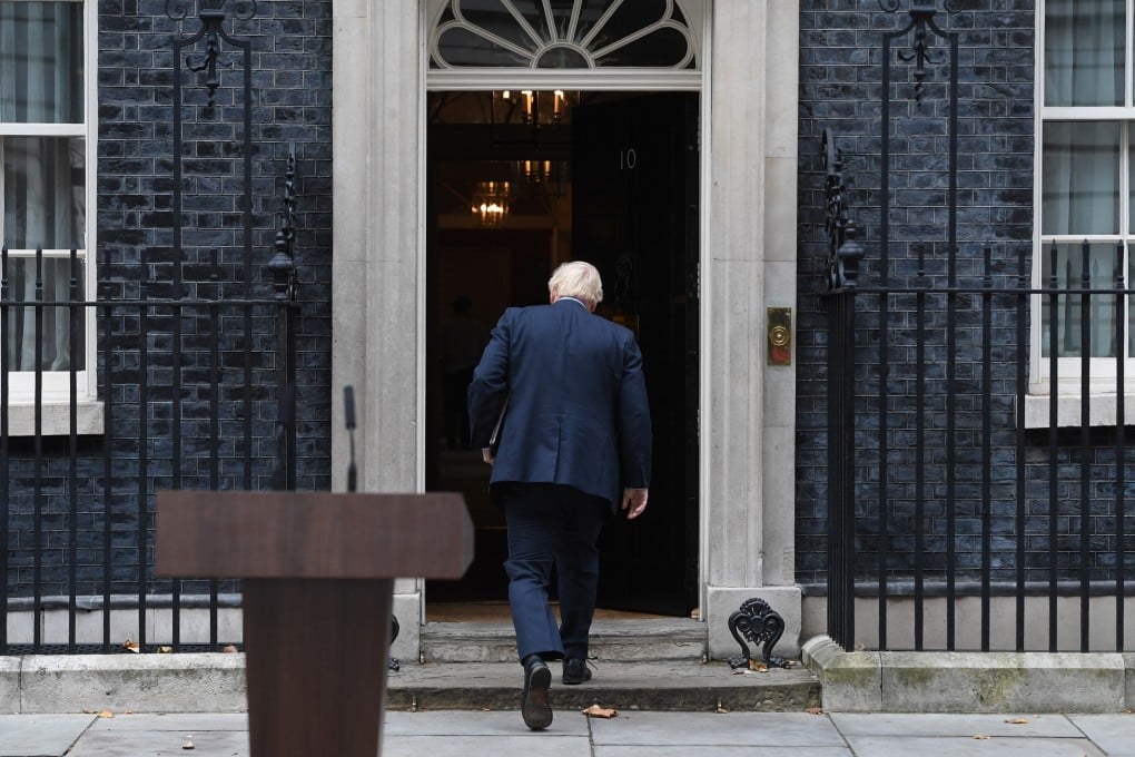 British Prime Minister Boris Johnson speaks outside Downing Street after holding an audience with Queen Elizabeth to mark the formal dissolution of Parliament ahead of December 12 general election. Photo: EPA-EFE