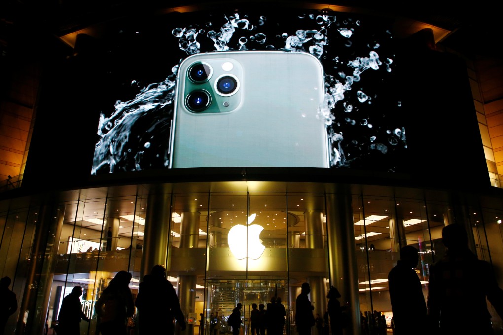 A screen displaying an advertisement for the iPhone 11 Pro is seen outside an Apple store in Beijing on October 31. Photo: Reuters