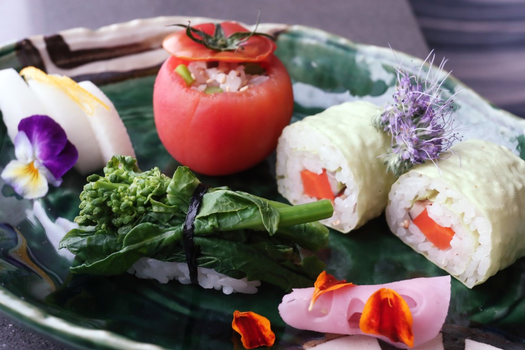 Vegetarian sushi at Sushi Tsubomi, in Causeway Bay, Hong Kong. Picture: Jonathan Wong