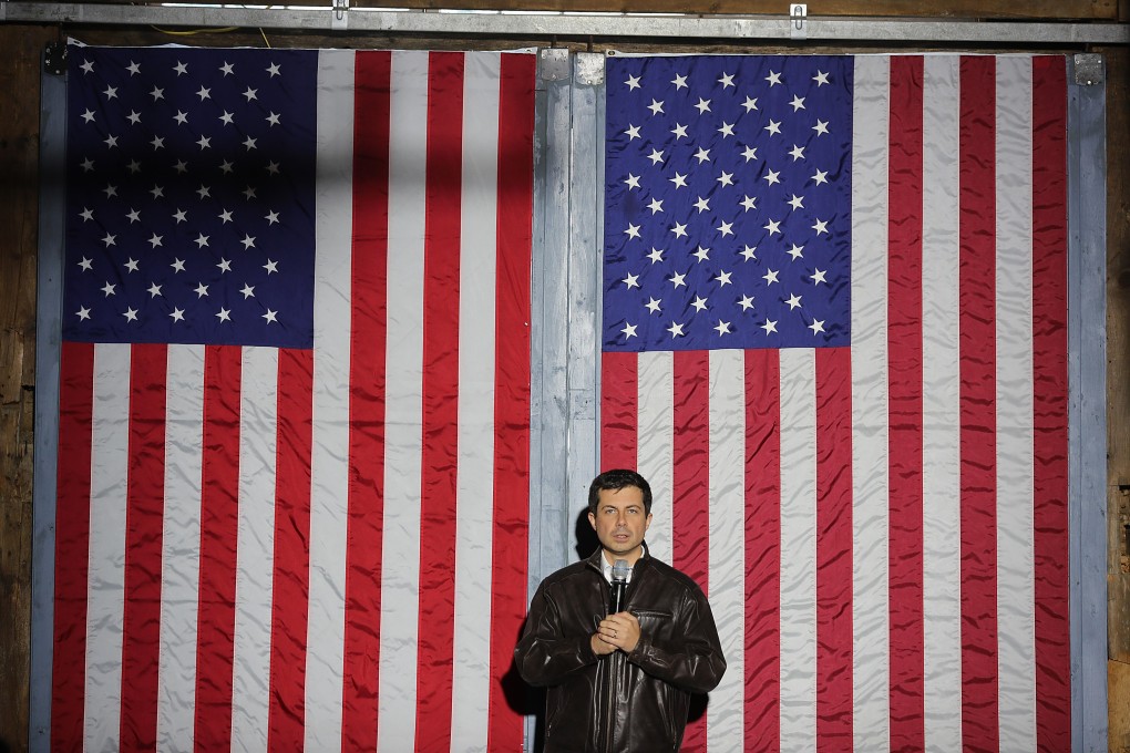 Democratic presidential candidate Pete Buttigieg speaks during a barn party town hall event in Stratham, New Hampshire. Photo: AFP