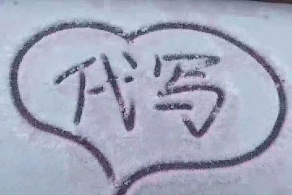 Online shops offering personalised snow messages have been popping up in China. Photo: Handout