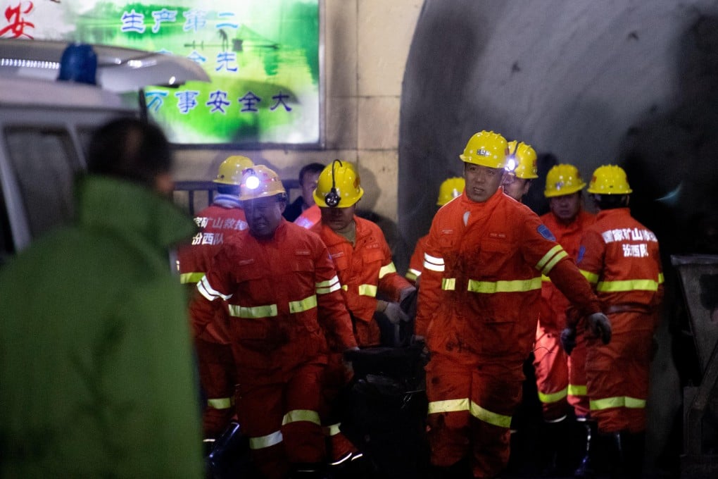 Rescuers attend the site of the deadly blast in Shanxi province. Photo: Reuters