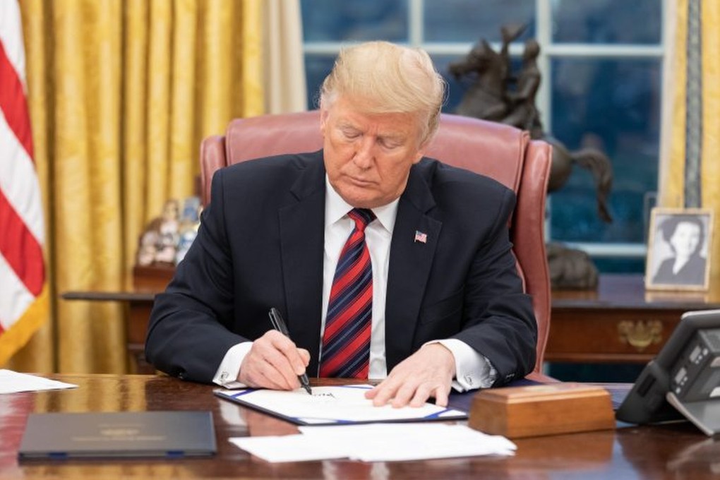 The fate of the Hong Kong Human Rights and Democracy Act will soon rest with US President Donald Trump. Photo: White House via AP