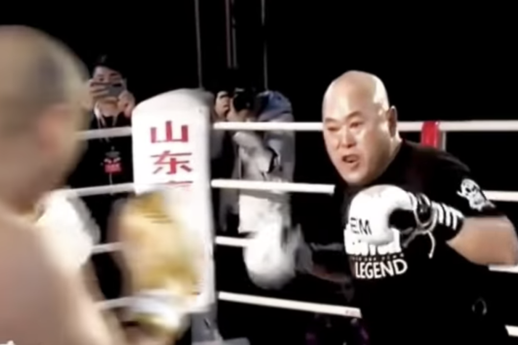Tian Ye (right) winds up a punch against Lei Lei. Photos: YouTube/Fight Commentary Breakdowns