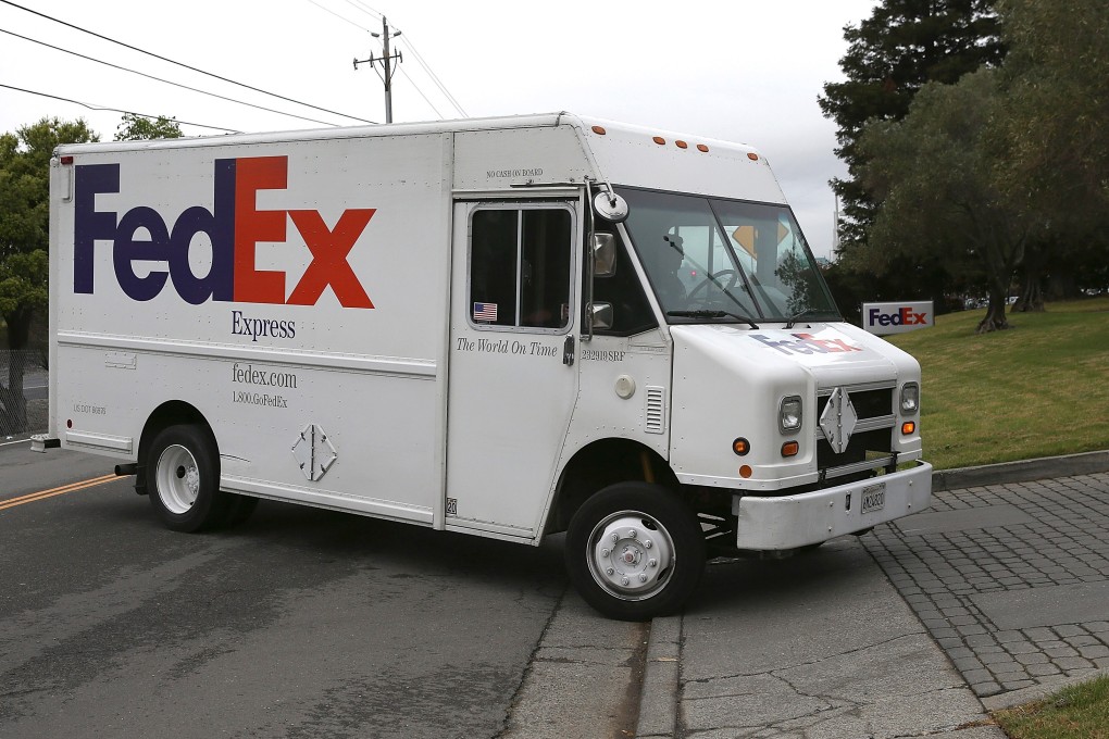 A FedEx truck enters a distribution centre in San Rafael, California, in March 2013. Photo: TNS